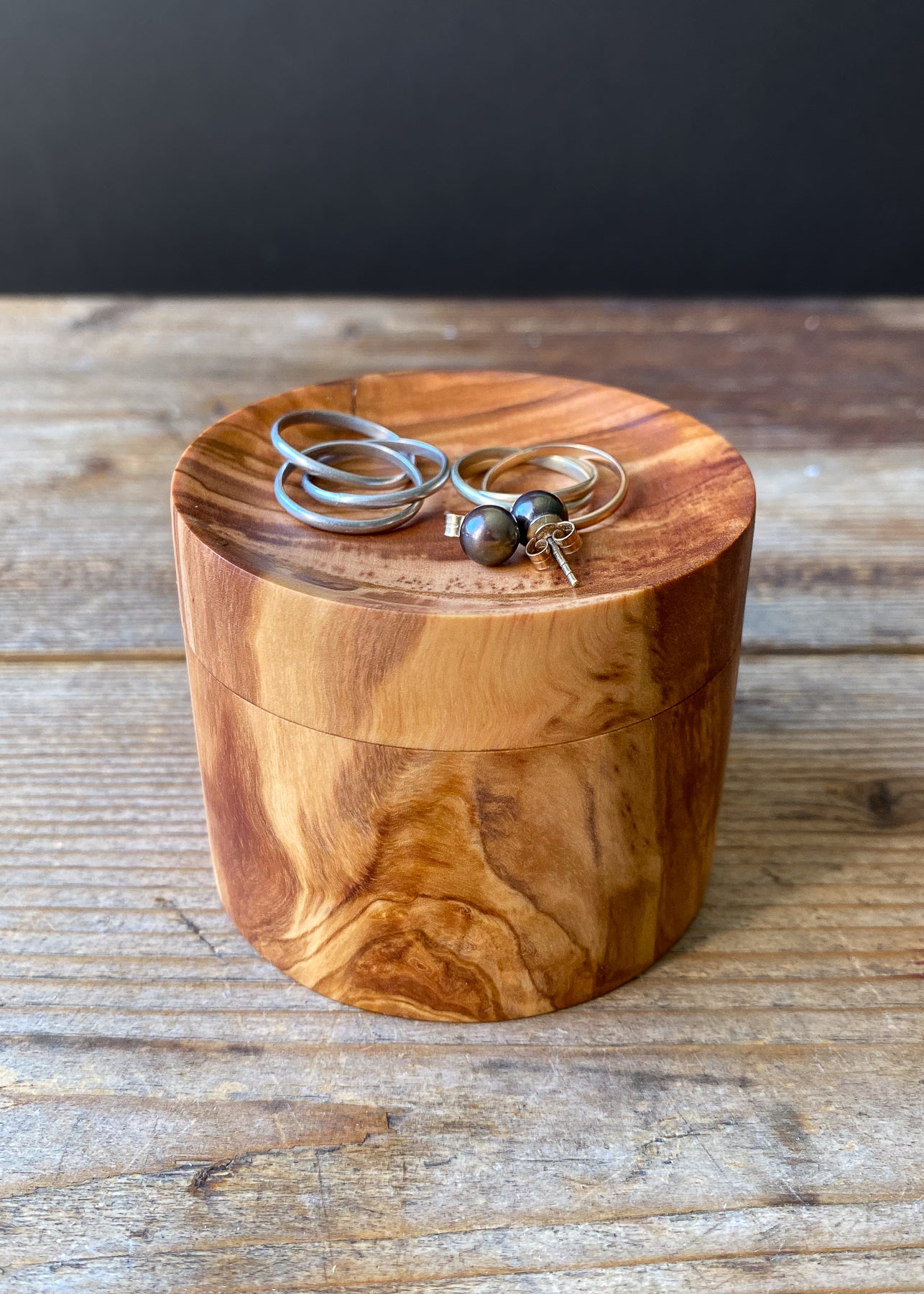 Cylindrical Wooden Box | Olive – Mill & Mooch