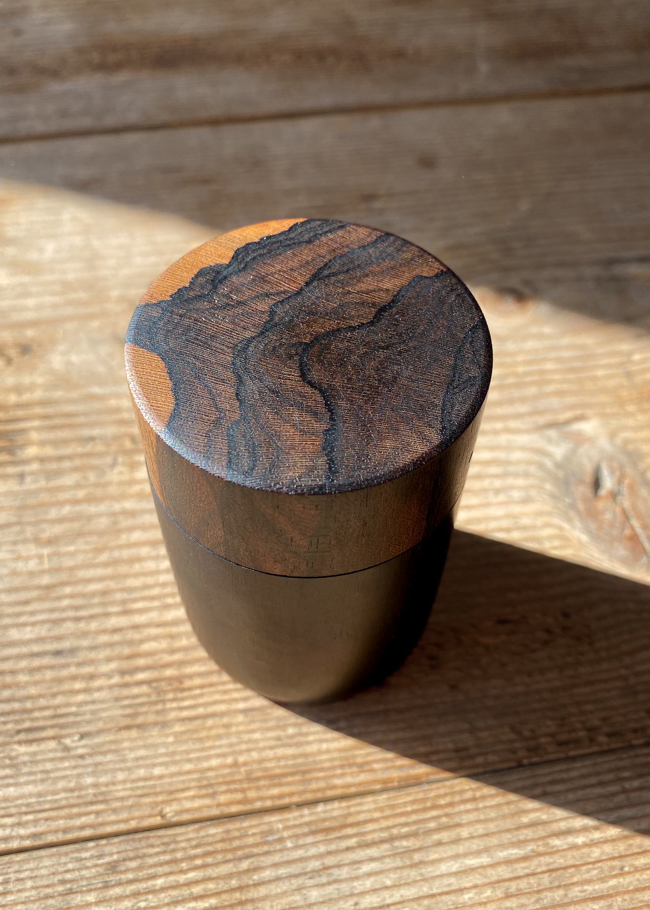 Cylindrical Wooden Box | African Blackwood & Ziricote – Mill & Mooch